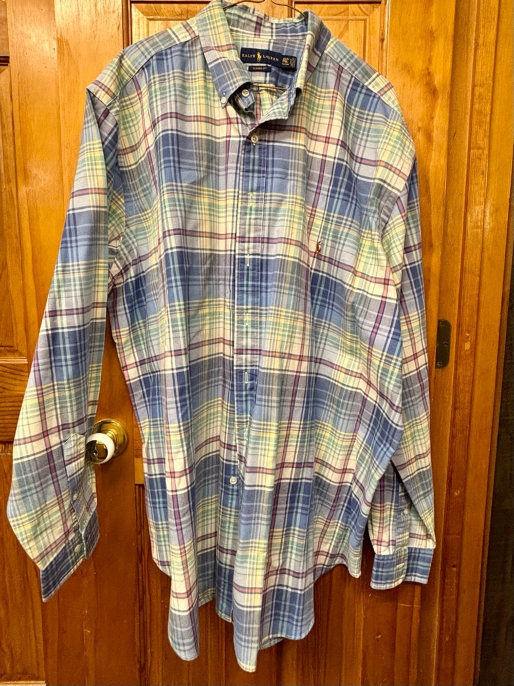 Polo Ralph Lauren Blue Plaid Button-Down Oxford Men's Shirt
